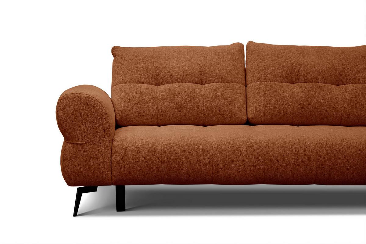 ECKSOFA SALVINI 4-Sitzer, dunkelorange - Dunkelorange/Schwarz, Holzwerkstoff/Textil (292/158cm) - Wozimo