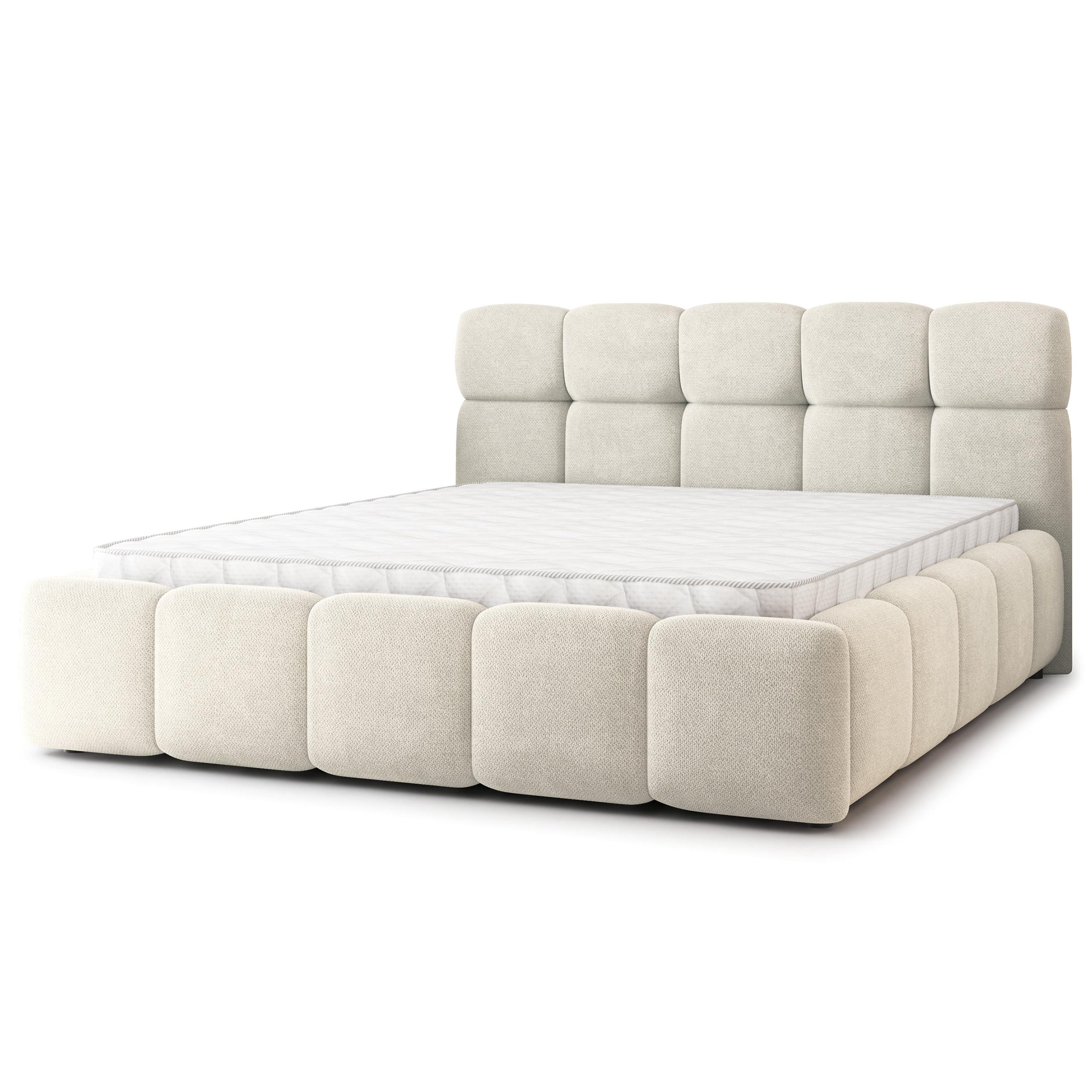 POLSTERBETT FARU SR 120x200 cm mit Bettkästen - Creme - Creme, Holz (120/200cm) - MASSENO