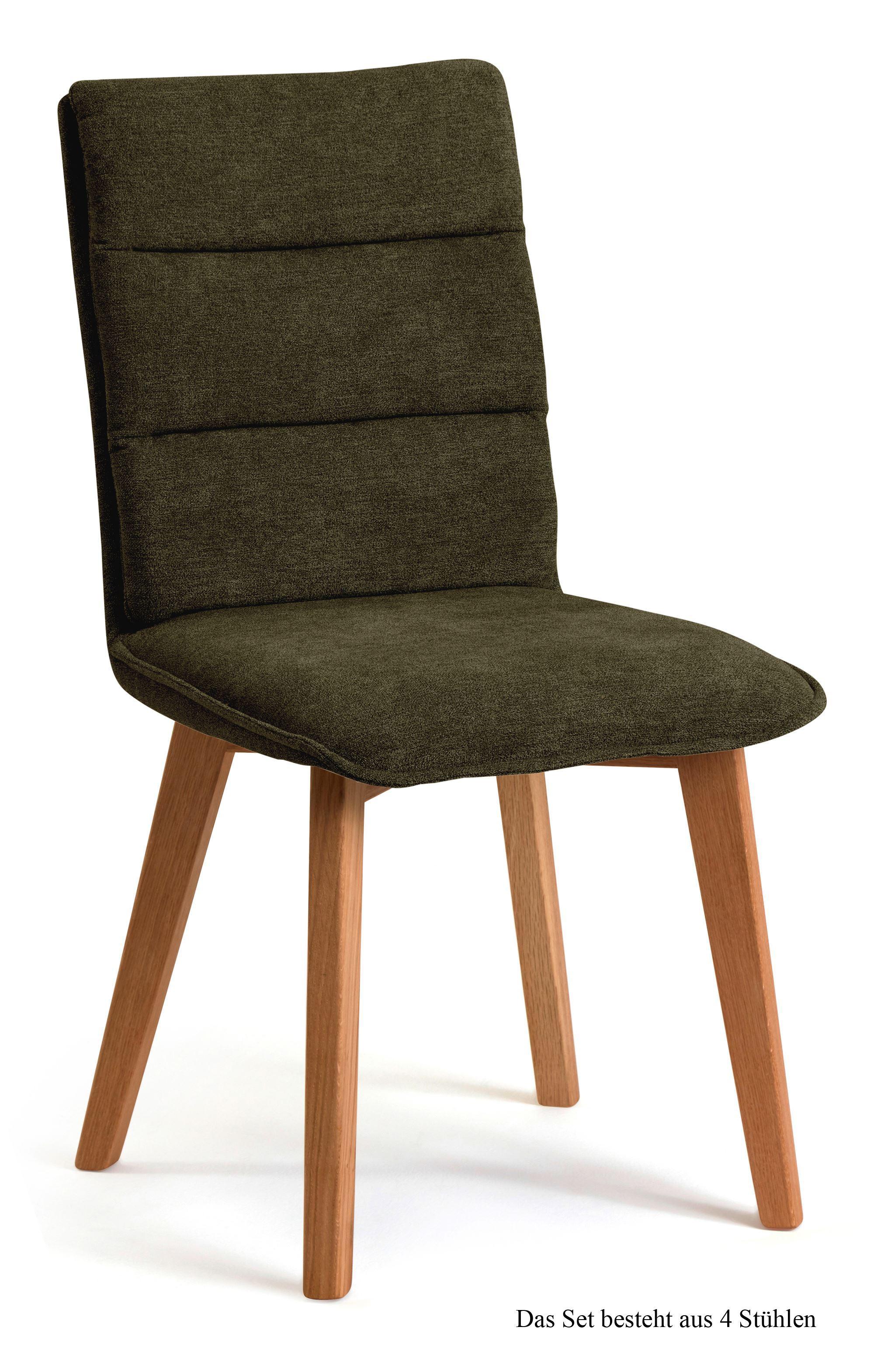 ESSZIMMERSTUHL (4er-Set) Darija 47x92x60 Eiche geölt/Khaki - Dunkelgrün/Eichefarben, Kunststoff (60/92/47cm) - 58aufmkessel