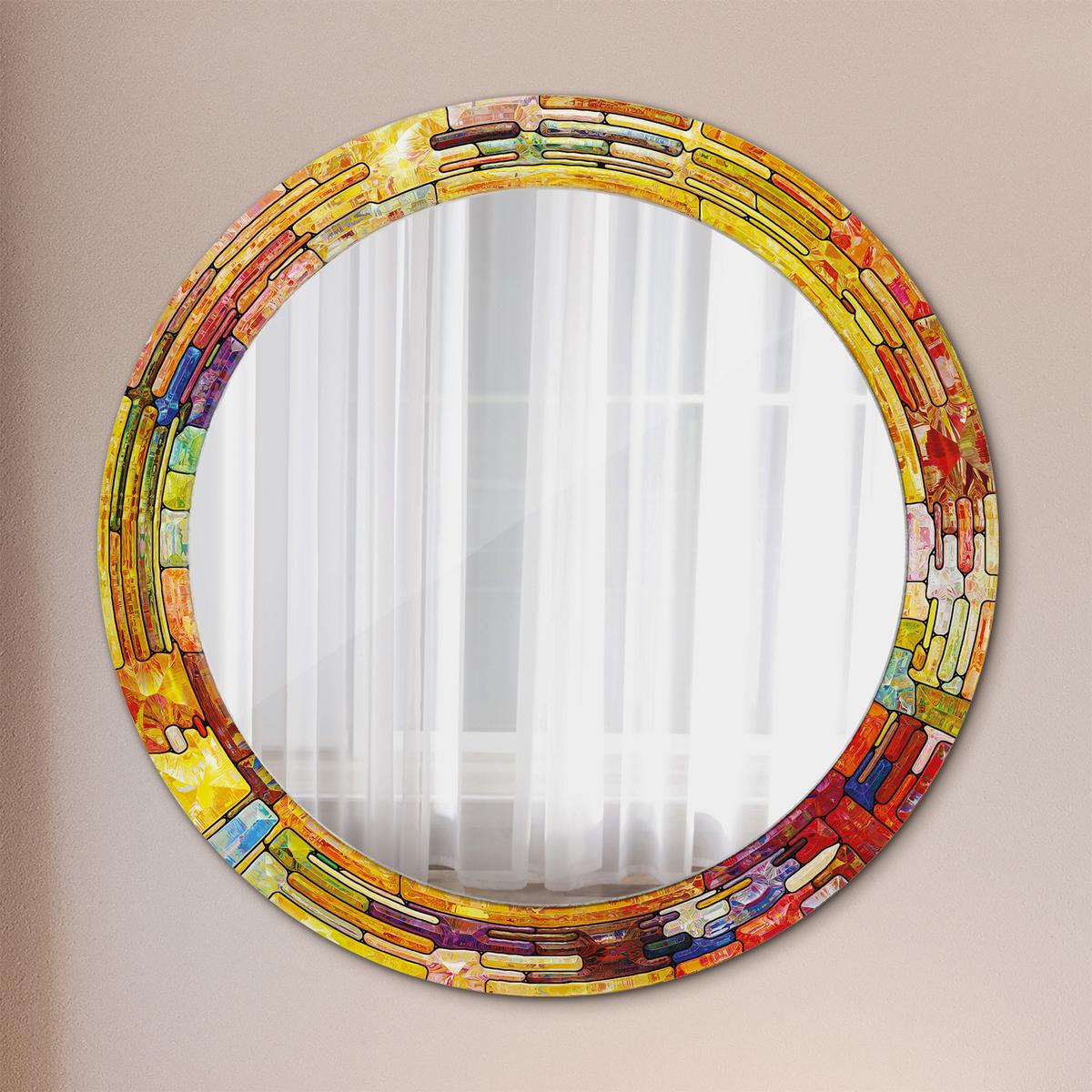 SPIEGEL Ø70 cm Rund mit Aufdruck - Multicolor, Glas (70/70/0.4cm) - TULUP
