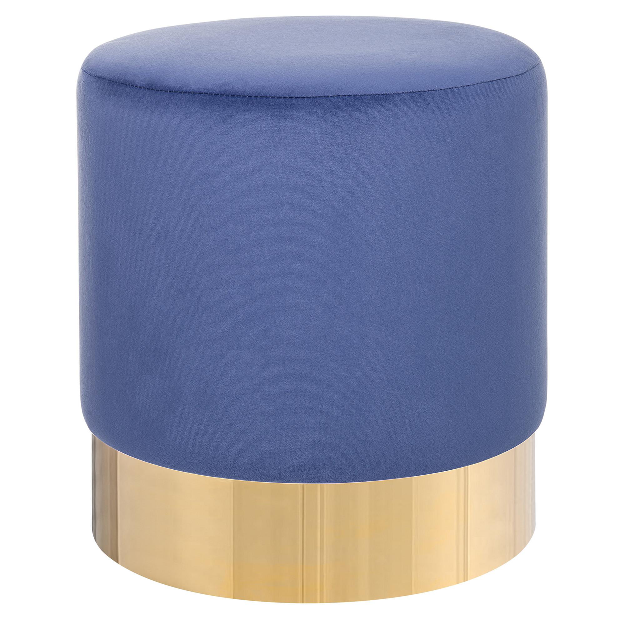POUF Sophia 39/39/40 cm - Blau, Textil (39/40/39cm) - Beliani
