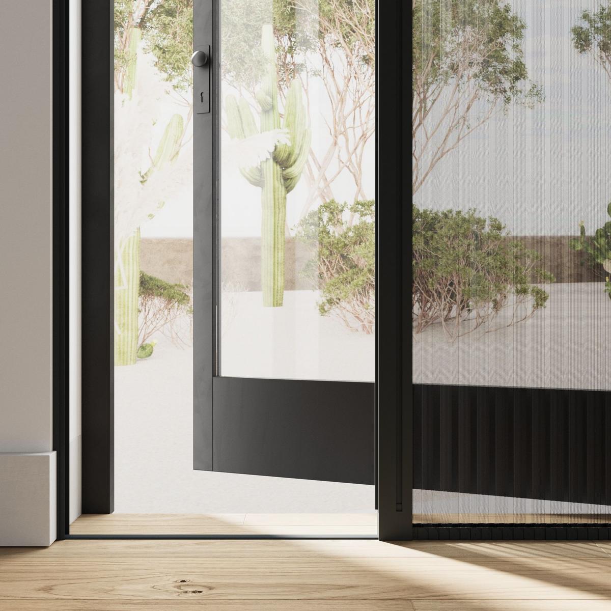 INSEKTENSCHUTZTÜR plissiert anthrazit - Anthrazit, Textil (96/203/3.7cm) - Cocoon Home Concepts