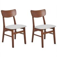 ESSZIMMERSTUHL 2er-Set Holz Braun/Grau Anoka - Hellgrau, Holz (45/80/50cm) - Beliani