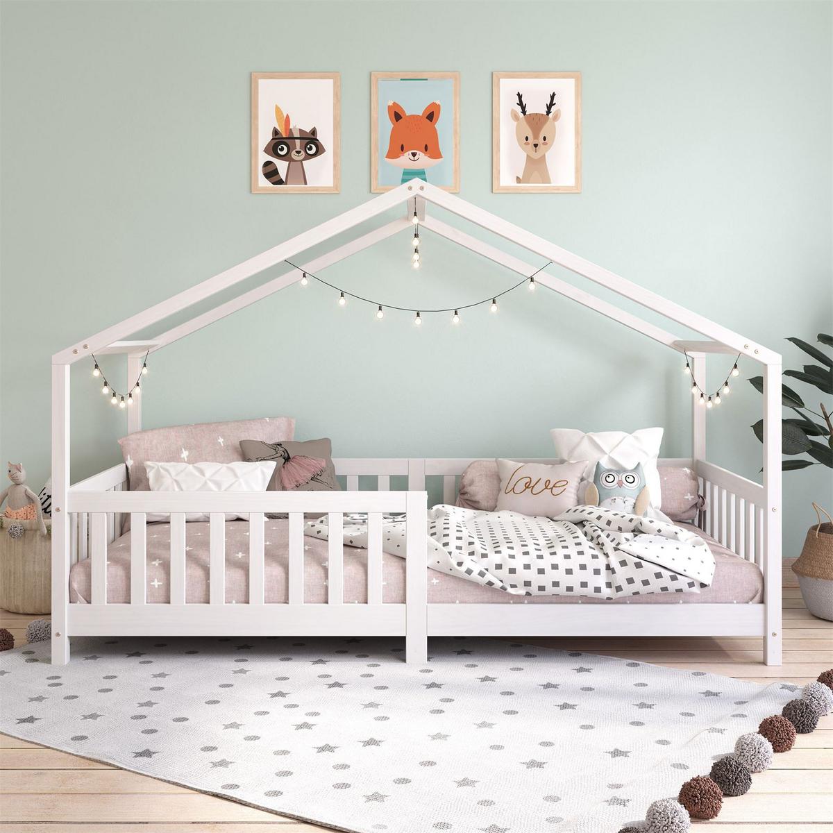 HAUSBETT LISAN 90X200 CM - Weiß, Holz (96/138/206cm) - IDIMEX