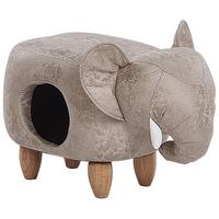 HOCKER Jumbo 63/34/38 cm - Grau, Kunststoff/Textil (34/38/63cm) - Beliani