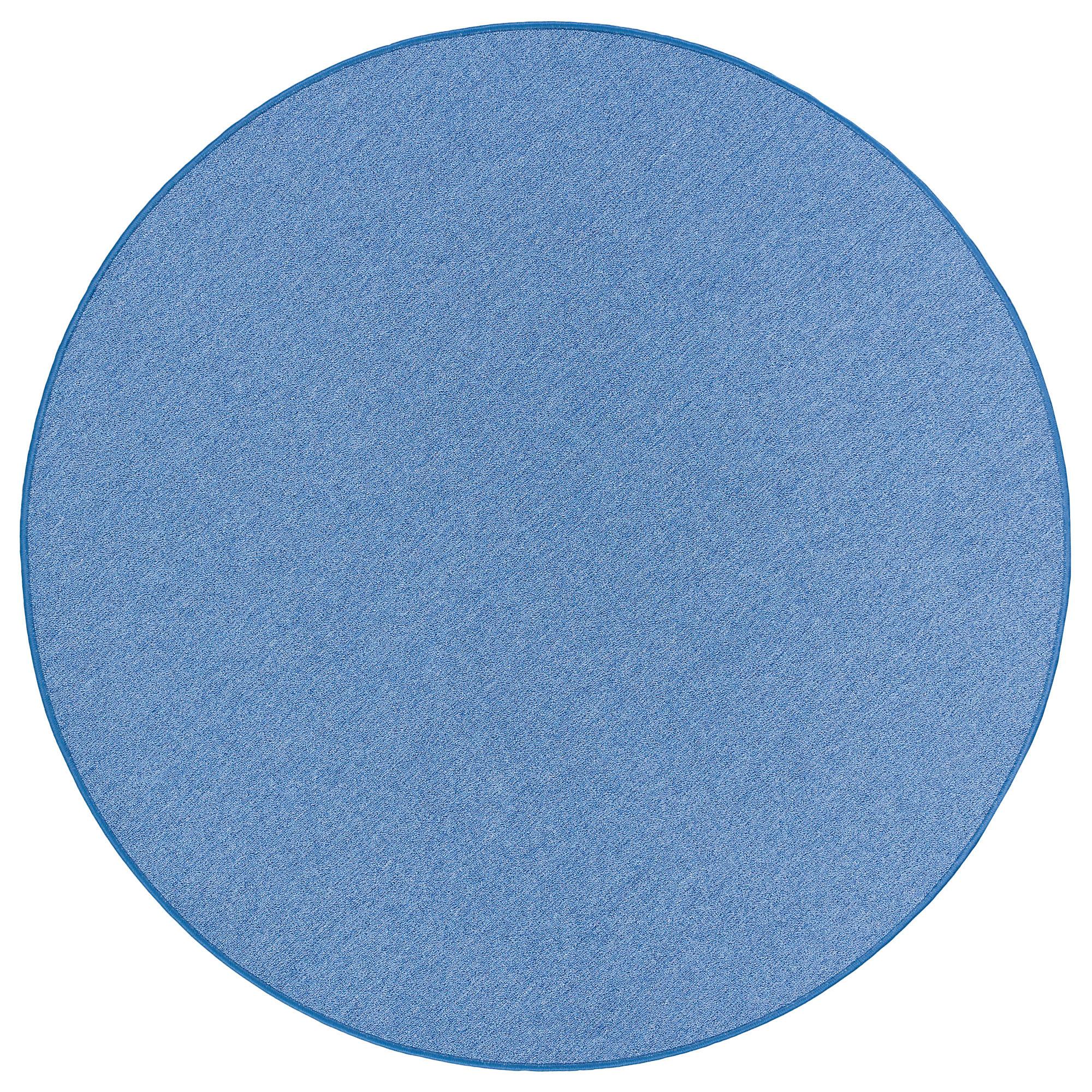 FEINSCHLINGEN VELOUR TEPPICH STRONG RUND - Blau, Textil (133/133cm) - Snapstyle
