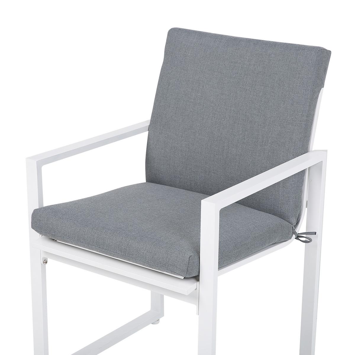GARTENSTUHL 2er-Set Metall grau Pancole - Grau, Textil (54/89/51cm) - Beliani