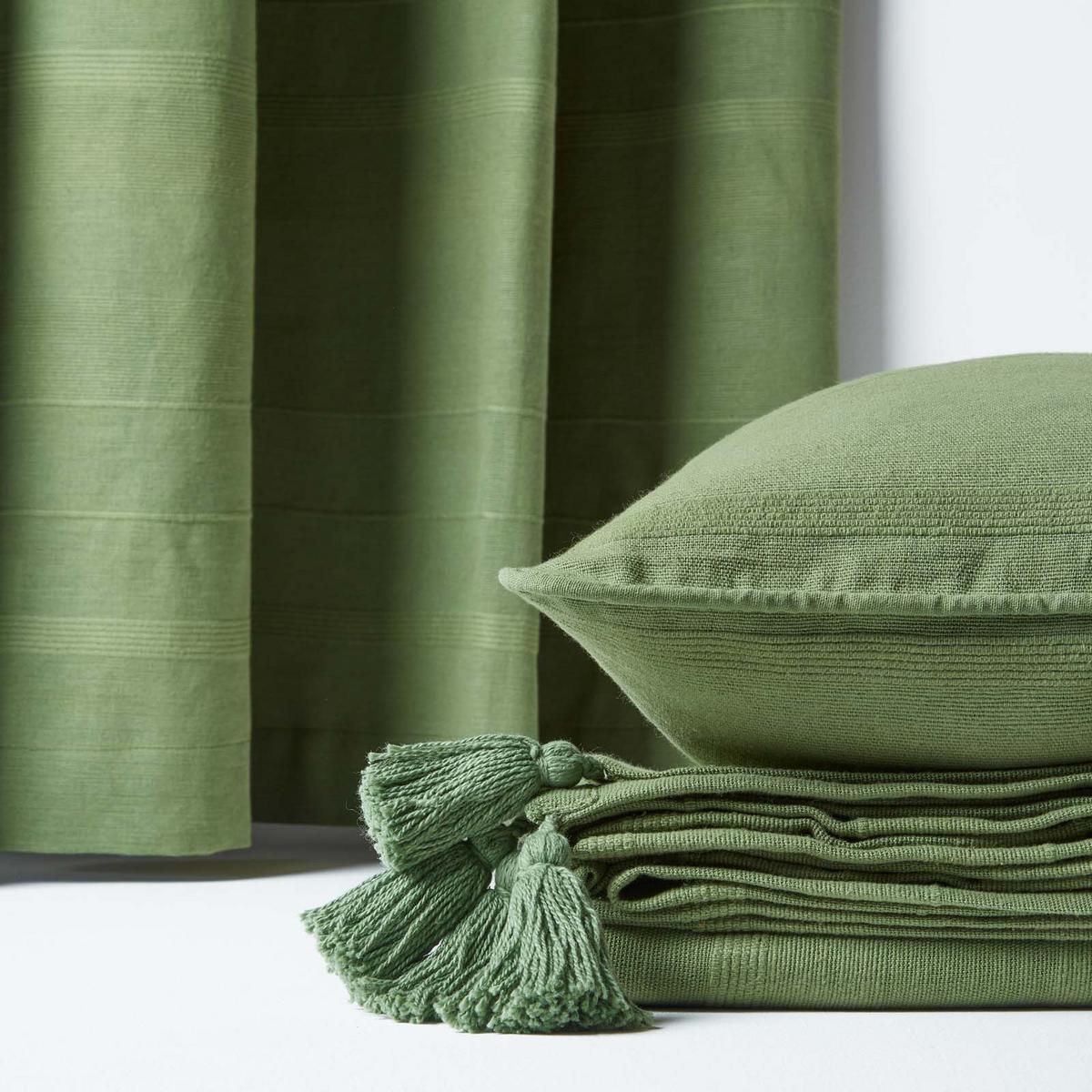 KISSENHÜLLE Rajput 60/60 cm, 100% Baumwolle - Olivgrün, Textil (60/60cm) - Homescapes