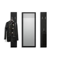 GARDEROBE Spot Schwarz Hochglanz - Schwarz Hochglanz, Holzwerkstoff (120/140/2cm) - Vladon