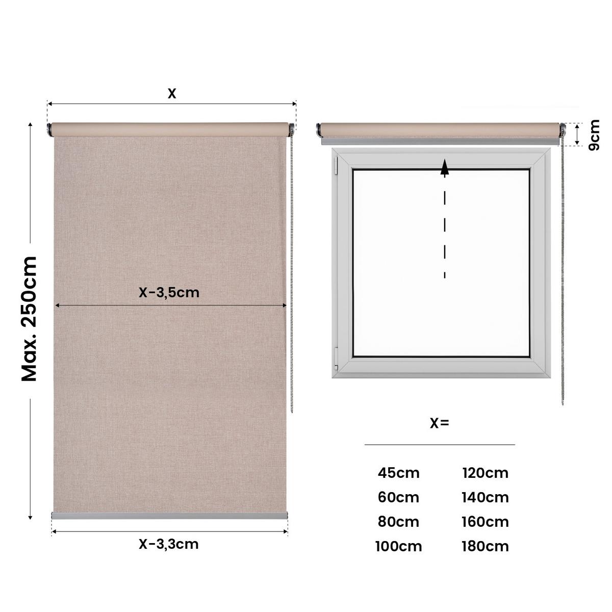 VERDUNKELUNGSROLLO Beige 100x250 cm - Beige, Kunststoff (100/250cm) - STORESDECO