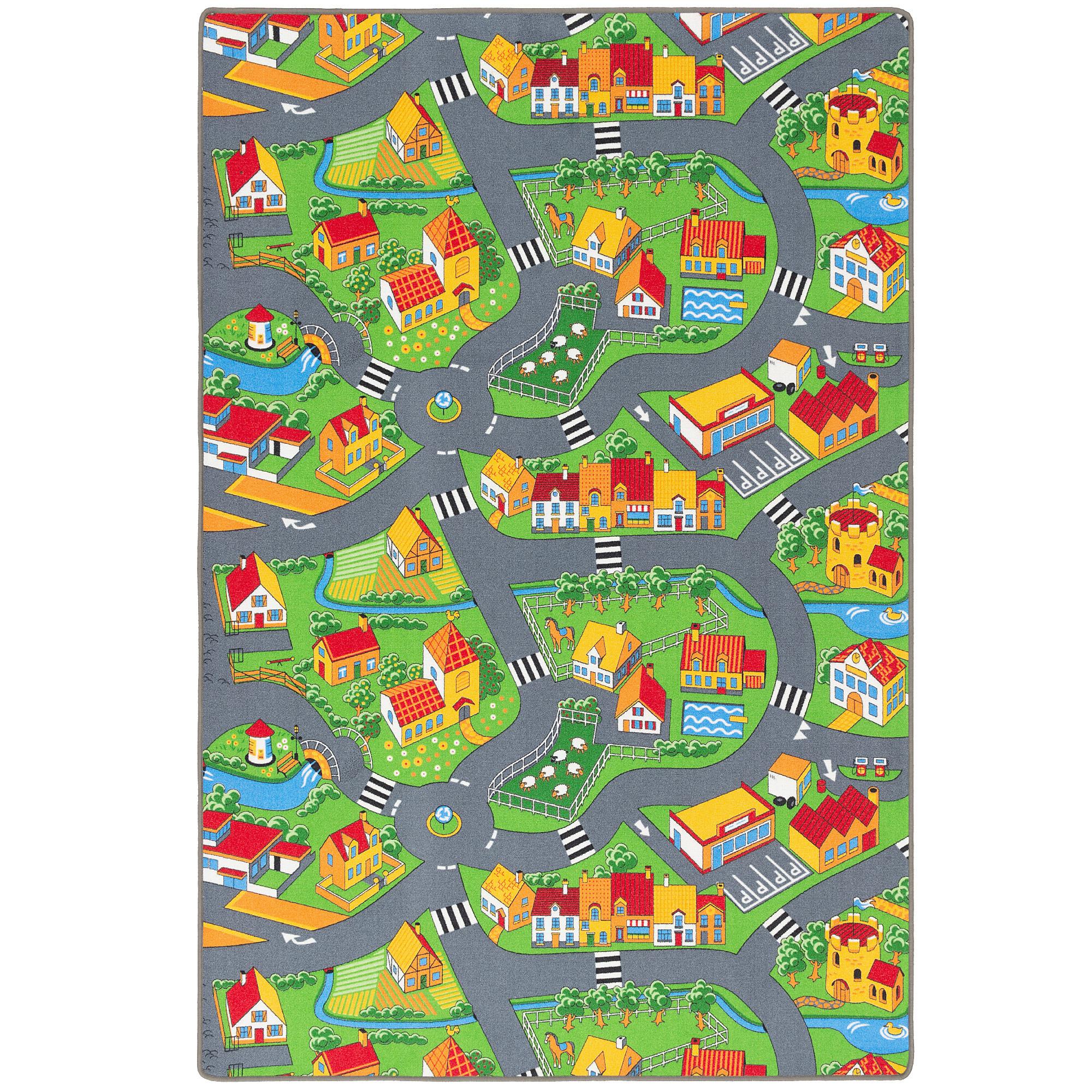 KINDER SPIEL STRASSENTEPPICH - Grün, Textil (100/200cm) - Snapstyle