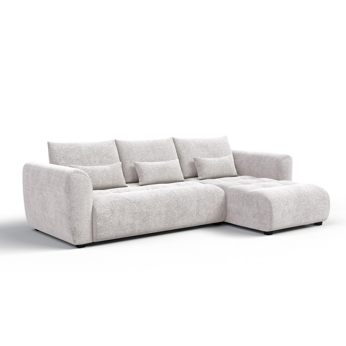 ECKSOFA SORENO 4-Sitzer, ecru - Ecru/Schwarz, Holz/Textil (293/171cm) - Wozimo
