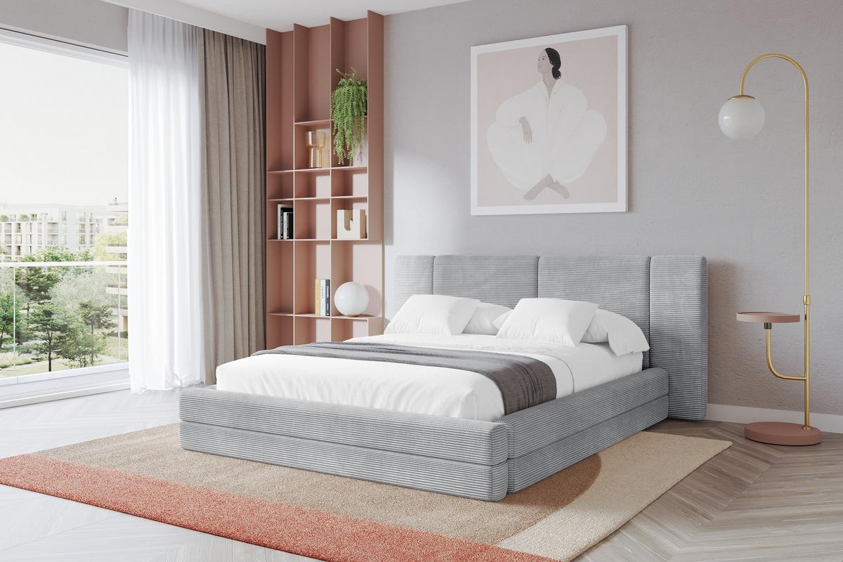 POLSTERBETT mit Bettkasten und Lattenrost, Bett mit Matratze H3/H4 - TEVO 140x200 Grau - Anthrazit, Holzwerkstoff/Textil (140/200cm) - ALTDECOR