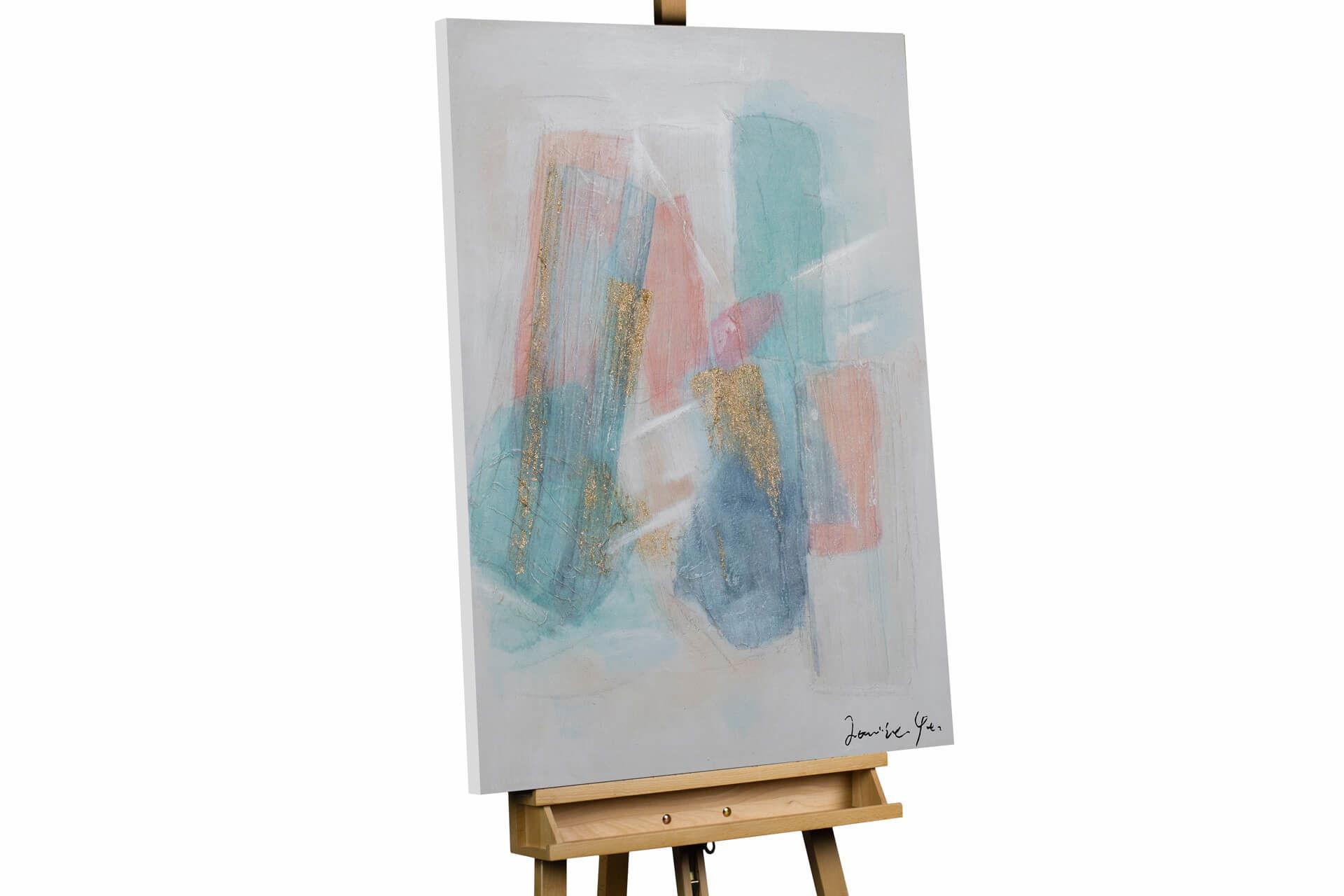 ACRYLBILD HANDGEMALT 75/100 cm - Beige/Weiß, Holz/Textil (75/100cm) - KUNSTLOFT