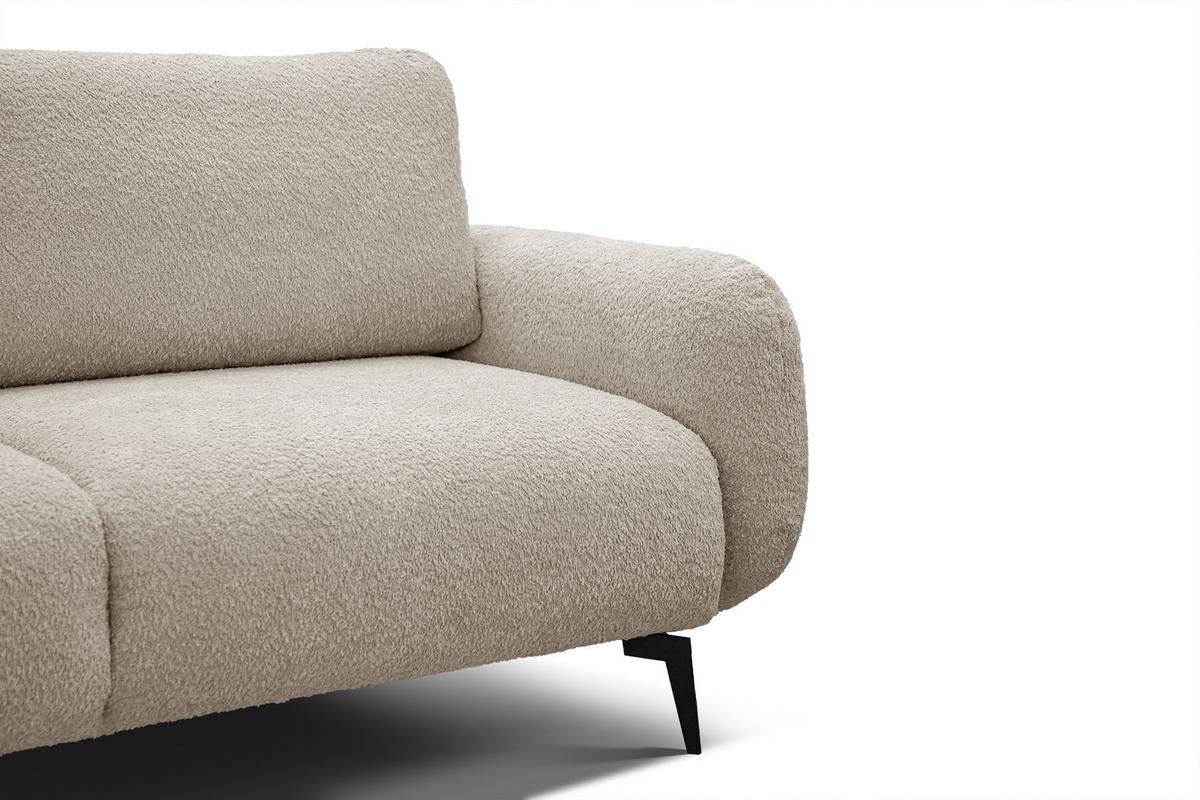 SOFA FEBE 3-Sitzer, ecru - Champagner/Schwarz, Holz/Textil (190/82/96cm) - Wozimo