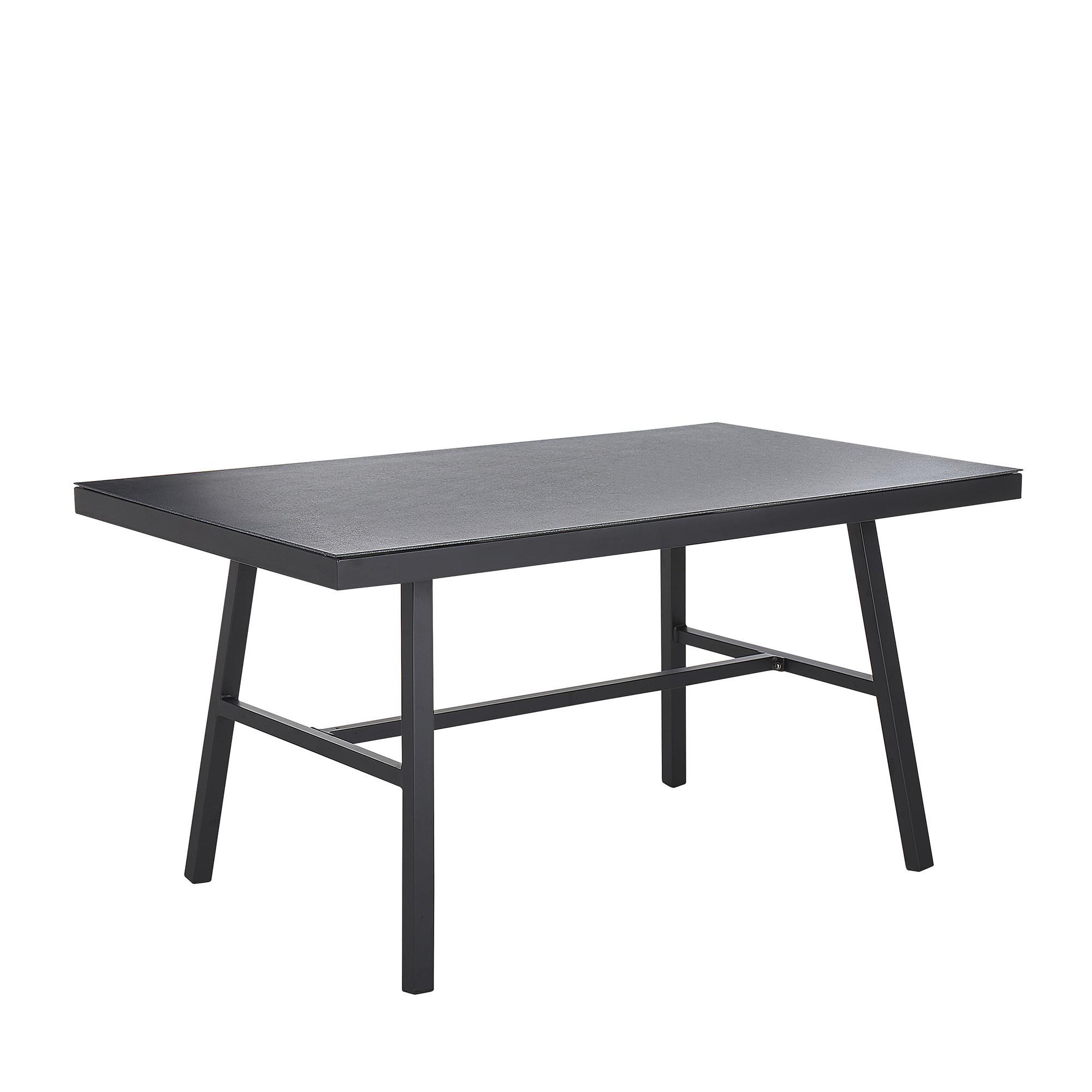 GARTENTISCH Aluminium schwarz 150/90 cm Canetto - Schwarz, Metall (150/90/76cm) - Beliani