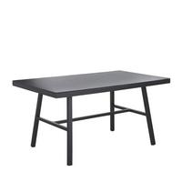 GARTENTISCH Aluminium schwarz 150/90 cm Canetto - Schwarz, Metall (150/90/76cm) - Beliani