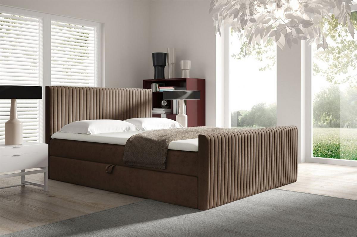 BOXBETT Adrien In Fresh - Braun, Holzwerkstoff/Textil (180/200cm) - Fun Möbel