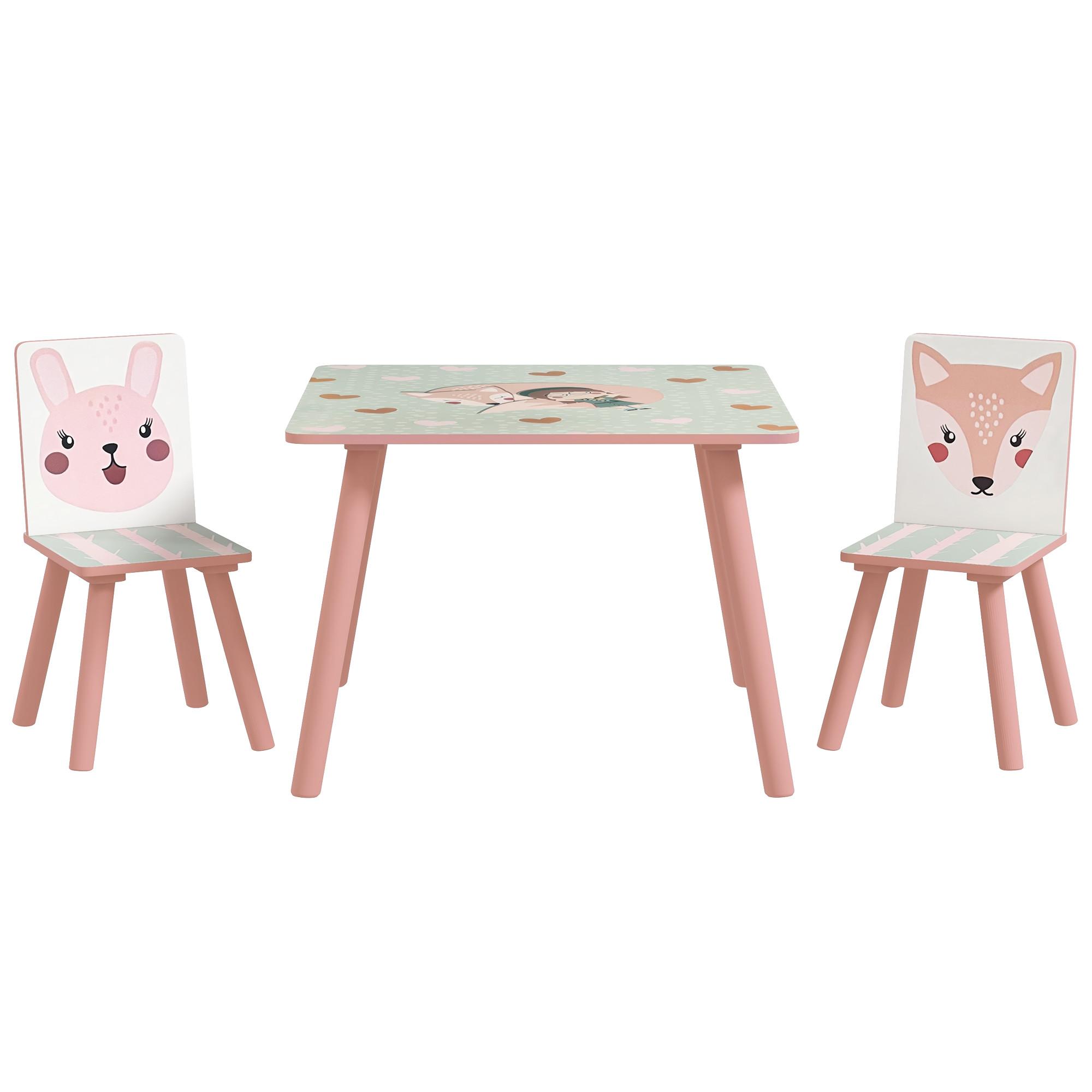 KINDERSITZGRUPPE MDF Kiefer Rosa - Hellrosa, Holzwerkstoff (60/44/60cm) - ZONEKIZ