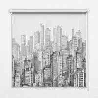 INNENROLLO - Fensterrollo - Rollo - 120x140 cm - Stadt - Schwarz, Kunststoff (120/140/0.5cm) - TULUP