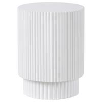 BEISTELLTISCH Beton weiß rund 35 cm Biccari - Weiß, Stein (35/35/45cm) - Beliani