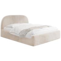 POLSTERBETT Puro mit Bettkasten, Beige Samt 200 x 200 cm – mit Metall-Lattenrost - Ecru/Beige, Kunststoff/Textil (200/200cm) - WFL GROUP