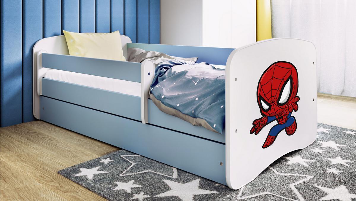 KINDERBETT mit Schublade Superheld 160/80 90/61/164 - Blau, Holzwerkstoff (80/160cm) - RAUMHIRSCH FURNITURE