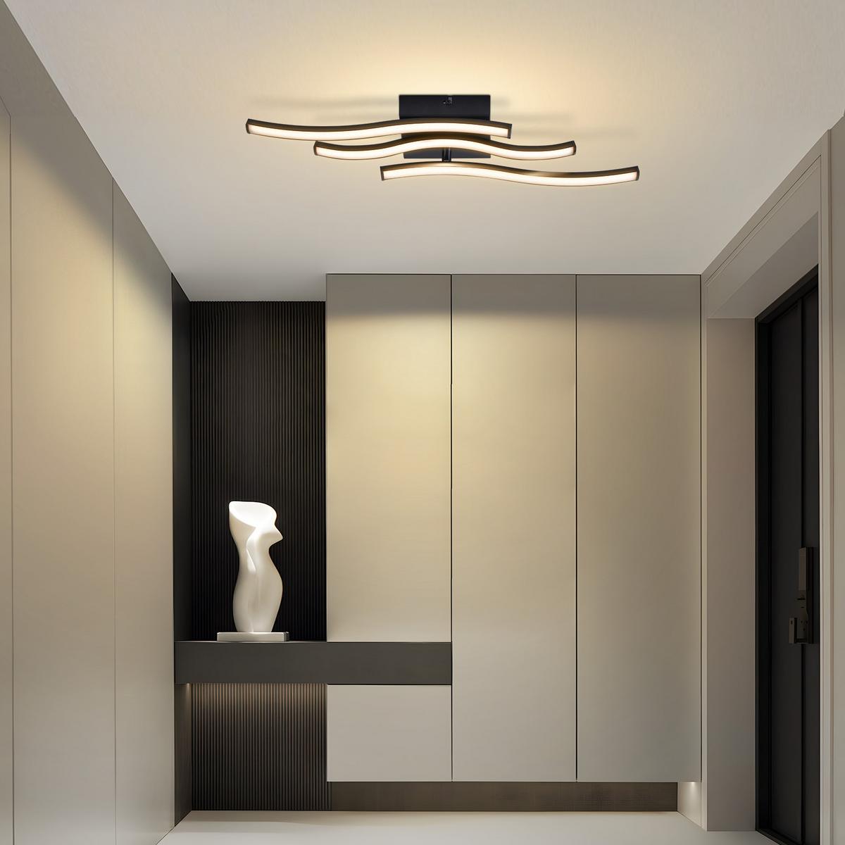 LED DECKENLEUCHTE Asteria 51.5/12/7.5 cm - Schwarz, Kunststoff (51.5/12/7.5cm) - ZMH