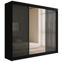 KLEIDERSCHRANK VESLI - 250 cm - Schwarz|Grau - Schwarz/Grau, Holzwerkstoff (250/215/61cm) - ALTDECOR