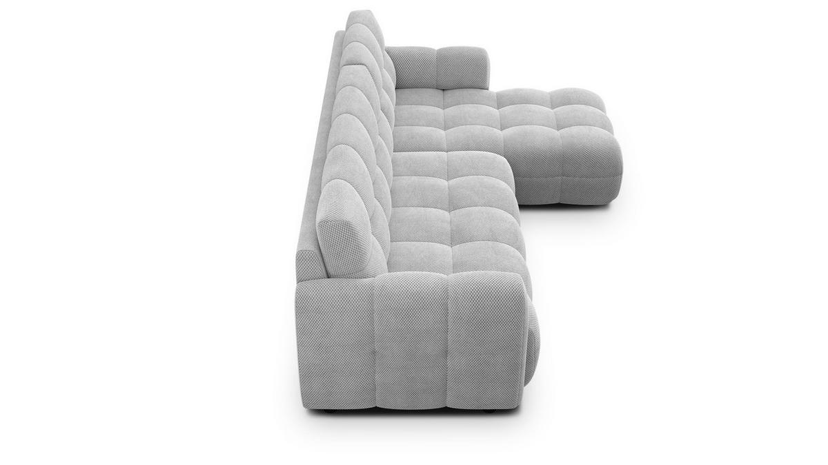 ECKSOFA MELLOW 4-Sitzer, hellgrau - Hellgrau/Schwarz, Holz/Textil (262/156cm) - Wozimo