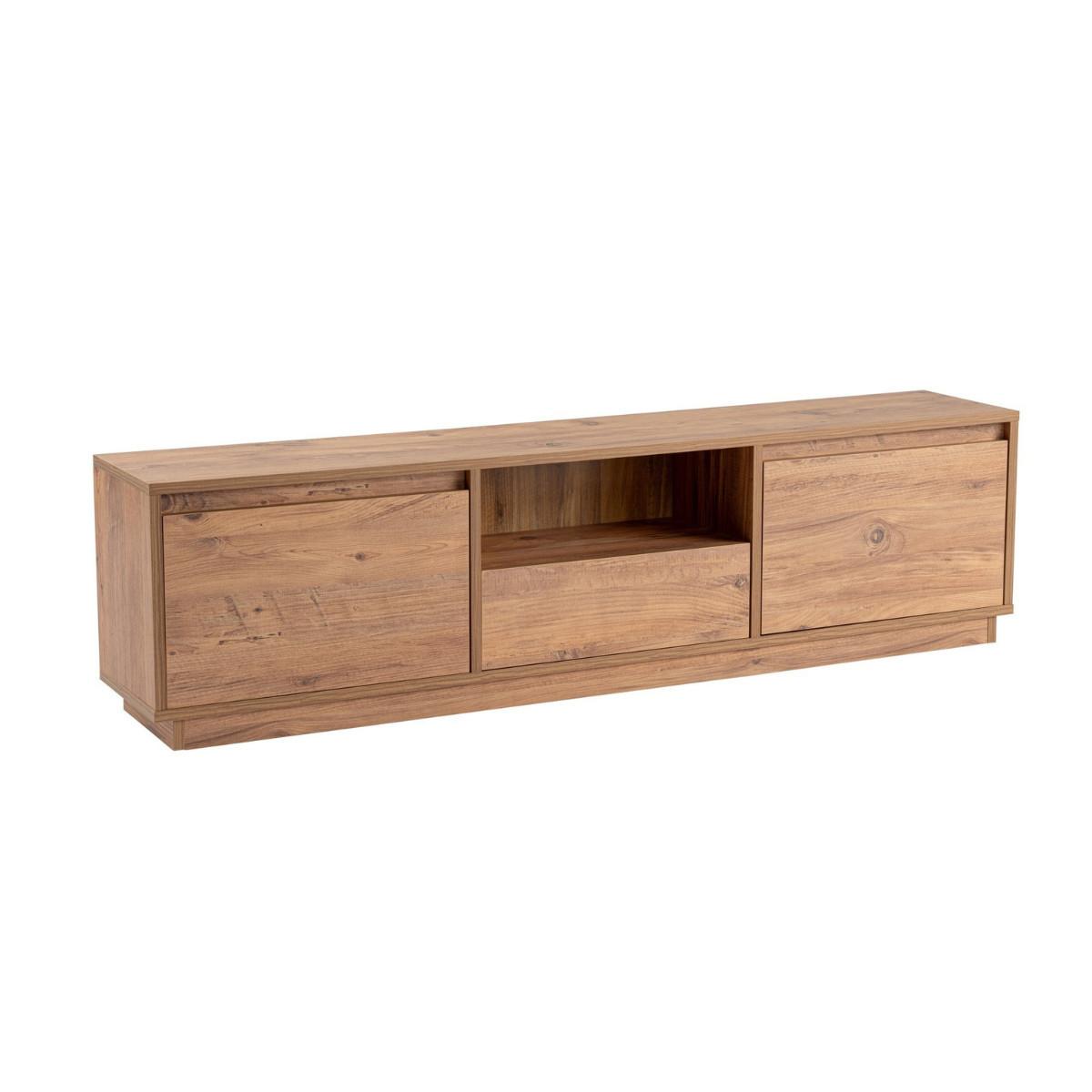 TV-MÖBEL mit 3 klappbaren türen und 1 offenem fach - vanguard 160/29,5/42 cm - Kieferfarben, Holzwerkstoff (29.5/42/44cm) - Calicosy
