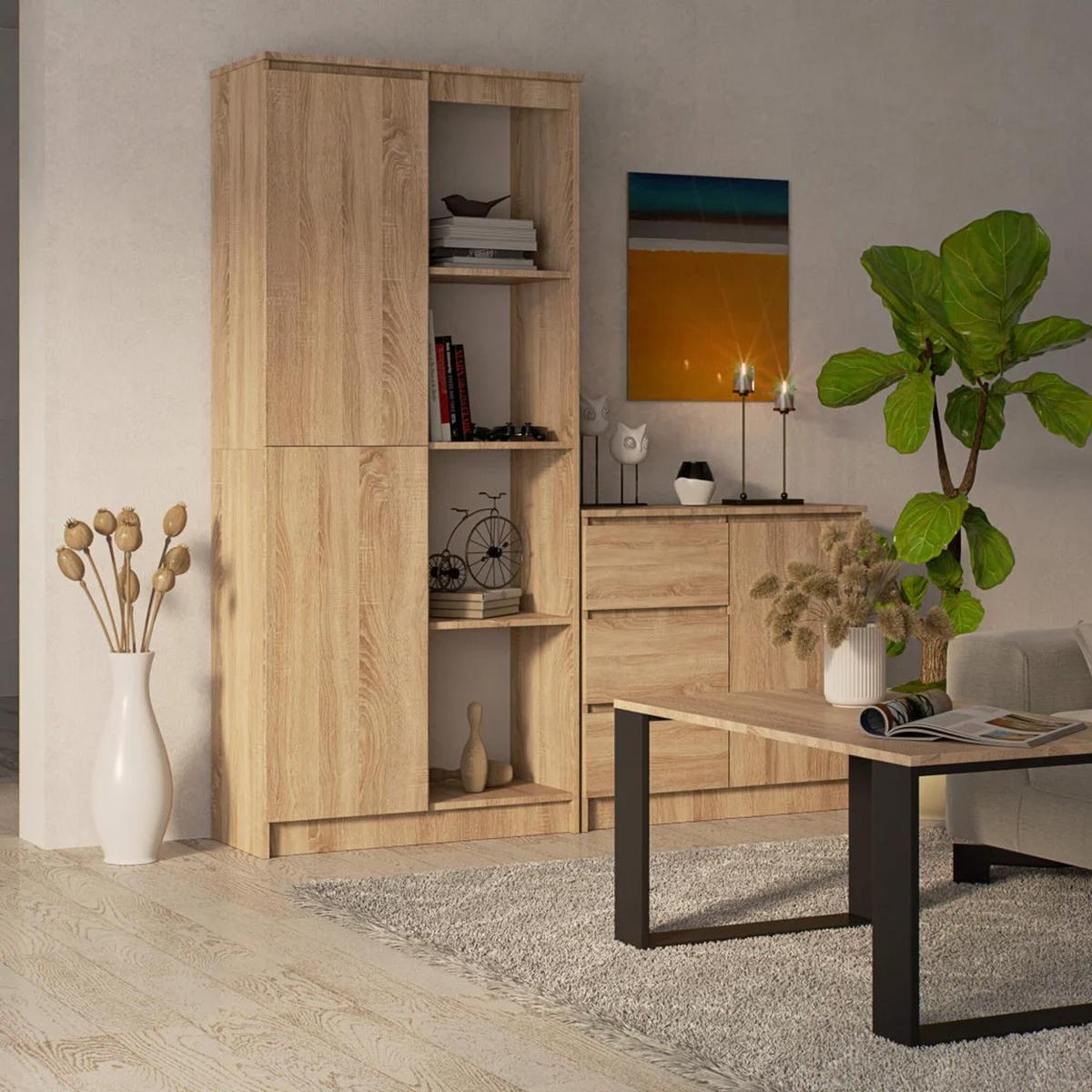 STANDREGAL Eiche Sonoma 180/80/35 - Sonoma Eiche, Holzwerkstoff (80/180/35cm) - RAUMHIRSCH FURNITURE