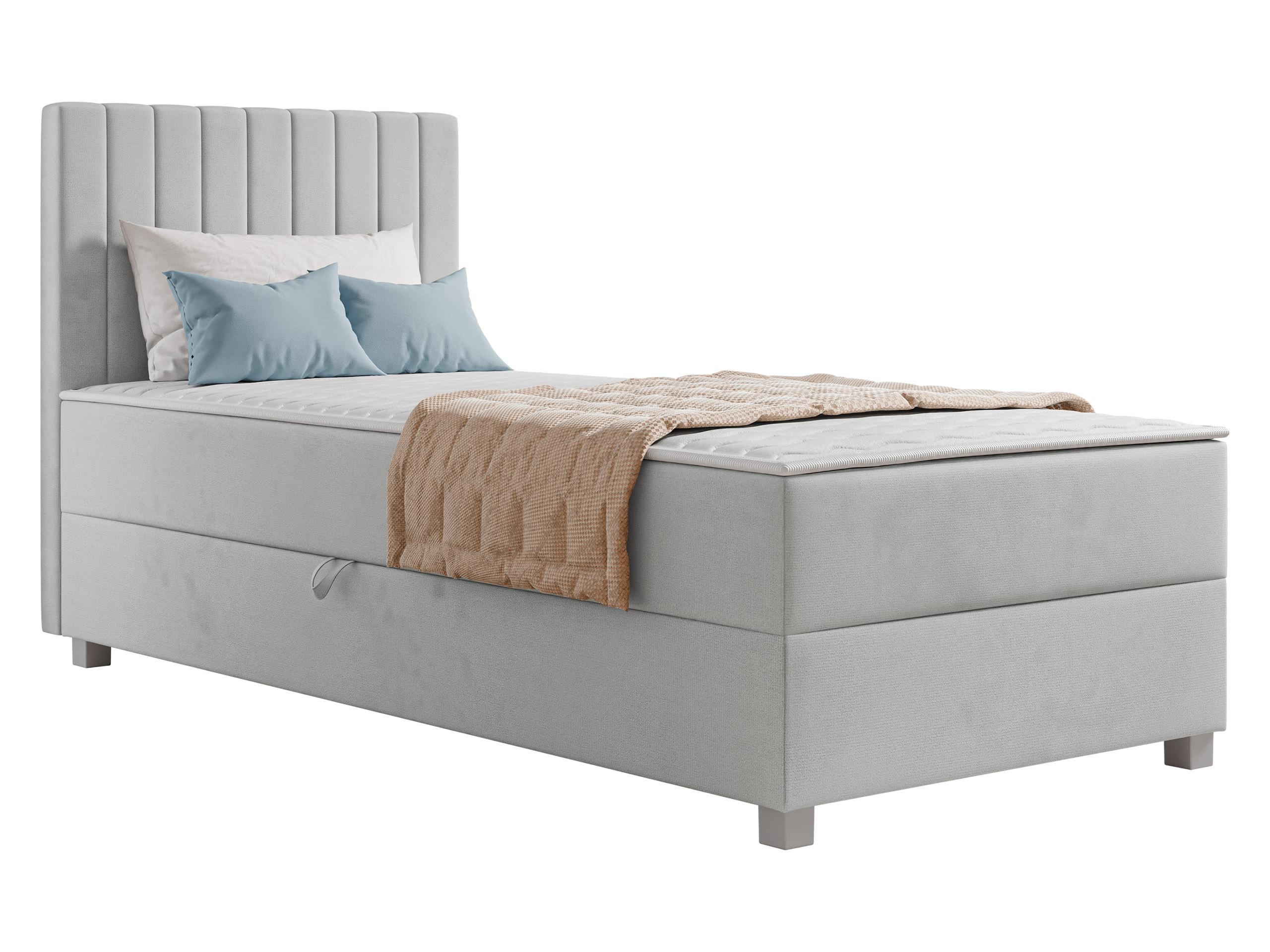 BOXBETT Viki - H3 - Silberfarben/Hellgrau, Holzwerkstoff/Kunststoff (90/200cm) - MIRJAN24