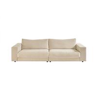 SOFA 3-SITZER MADELINE Cremeweiß Cord - Creme/Schwarz, Textil (290/85/127cm) - KAWOLA