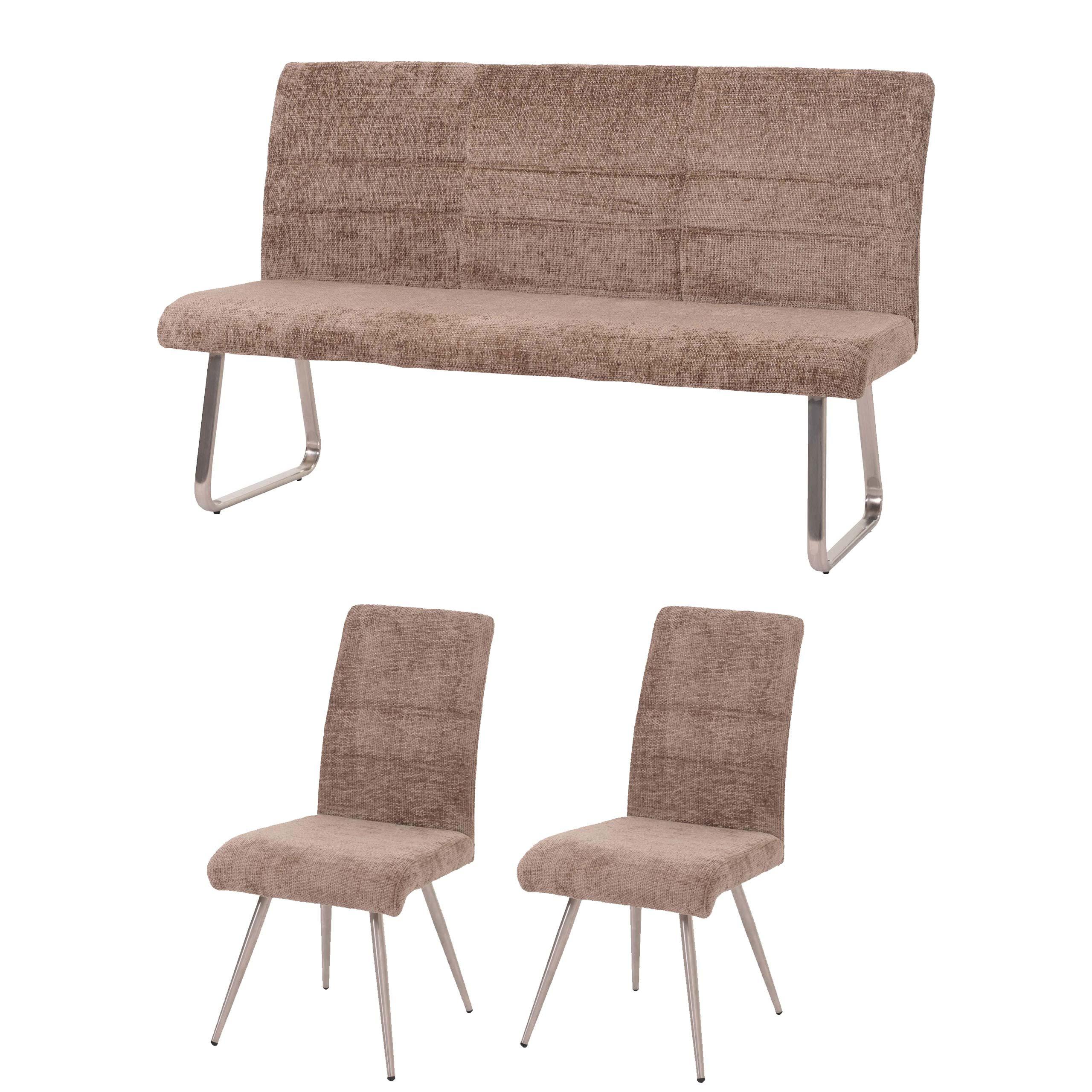 ESSZIMMER-SET Braun 3er-Set - Braun, Textil (160/100/65cm) - MCW
