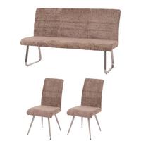 ESSZIMMER-SET Braun 3er-Set - Braun, Textil (160/100/65cm) - MCW