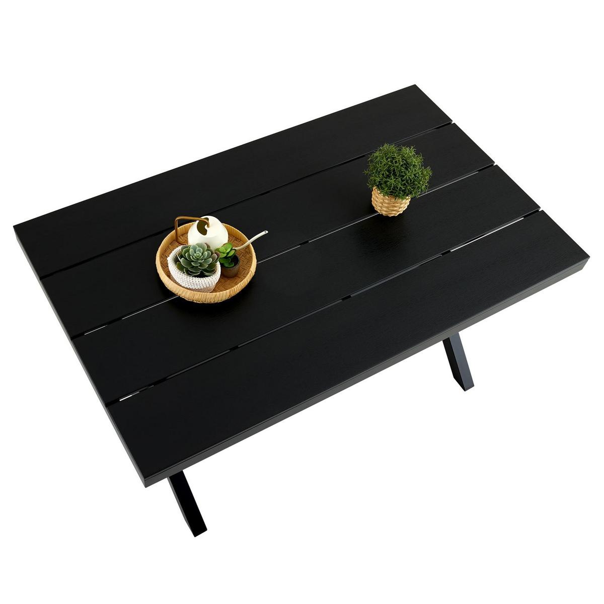 GARTENTISCH WINDY schwarz - Schwarz, Metall (90/150/76cm) - IDIMEX