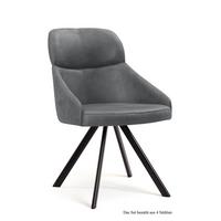 ESSZIMMERSTUHL drehbar (4er-Set) Diann 52x82x63 Schwarz/Grau - Schwarz/Grau, Kunststoff (63/82/52cm) - 58aufmkessel