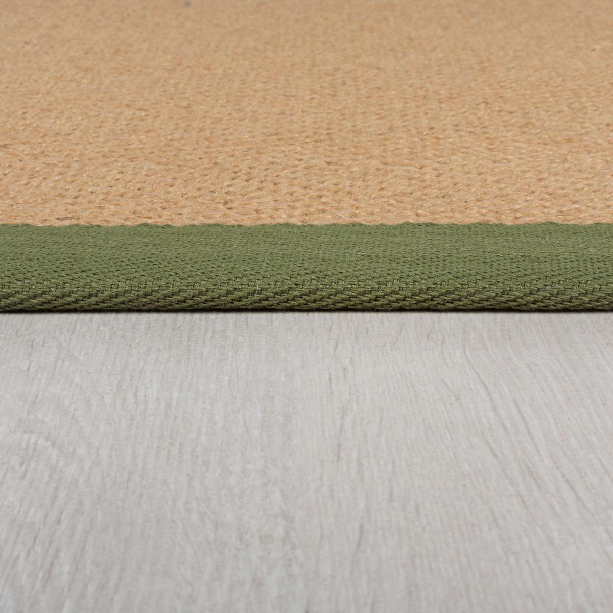 JUTETEPPICH TRENT, geometrisch, Braun-Grün, 160 x 230 cm - Naturfarben/Grün, Textil (230/160cm) - KADIMA DESIGN