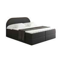 BOXBETT mit Matratze H4 und Lattenrost - NOX - 180x200 - Schwarz Kunstleder - Schwarz, Holzwerkstoff/Kunststoff (180/200cm) - ALTDECOR