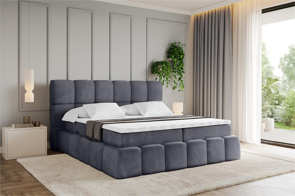 BOXBETT - AURI-H3 - 120x200 Dunkelgrau Casablanca - Dunkelgrau, Holzwerkstoff (120/200cm) - ALTDECOR