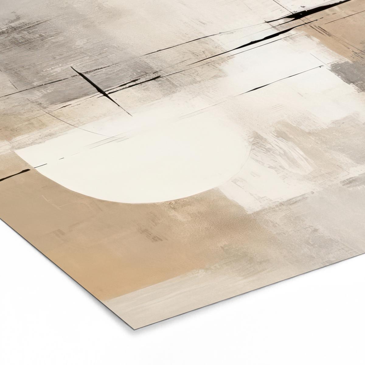 POSTER MIT RAHMENGERAHMTES BILD Abstrakt - Kunst - Grau 40x30 cm - Hellgrau, Papier (40/30cm) - MuchoWow