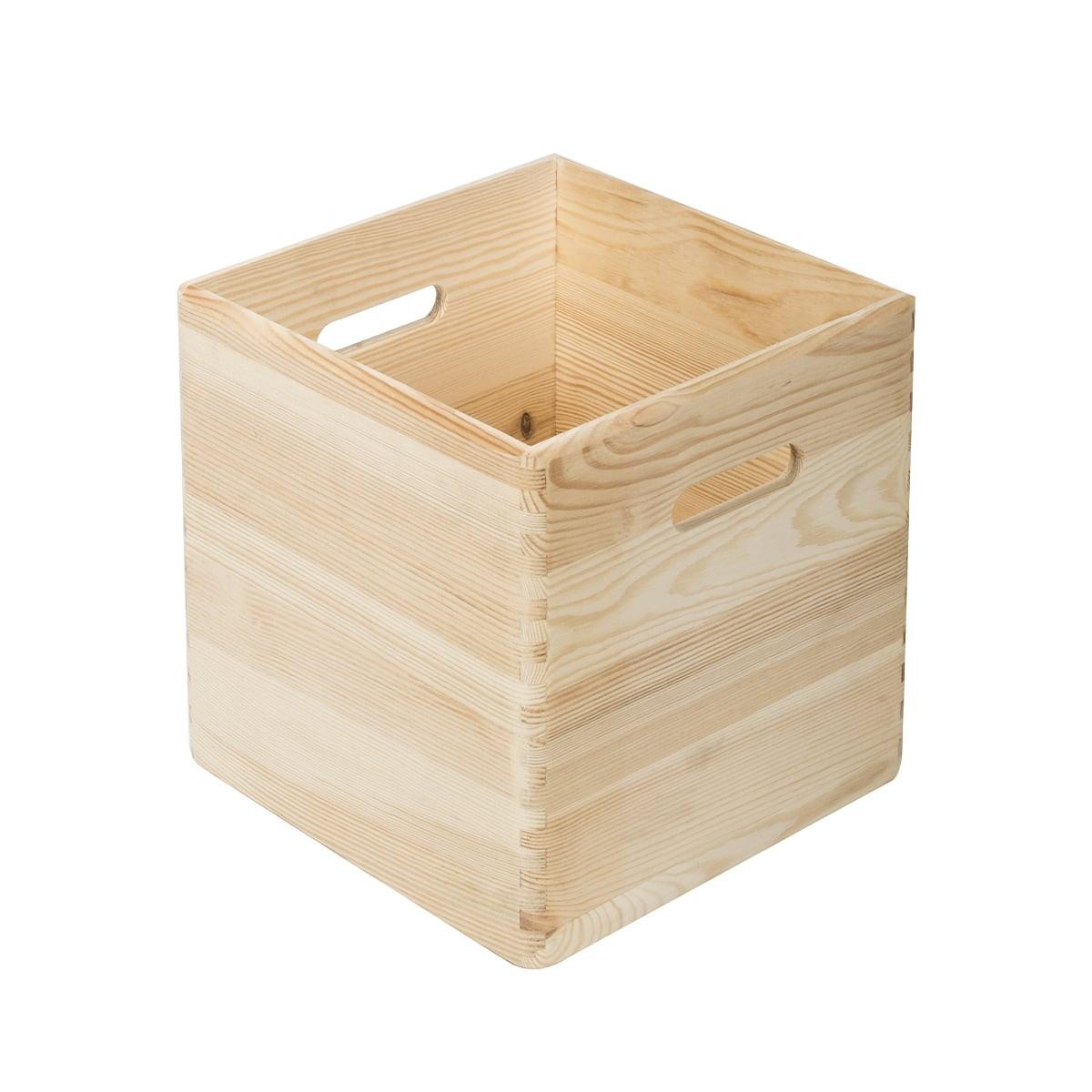 WÜRFEL aus massivem Kiefernholz - L30 x H30 cm - Apfelbaumfarben, Holz (30/30/30cm) - Calicosy