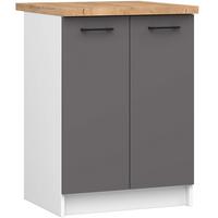 UNTERSCHRANK Weiß, Graphit Grau 85/60/46 - Weiß/Grau, Holzwerkstoff (60/85/46cm) - RAUMHIRSCH FURNITURE