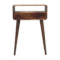 KONSOLENTISCH Grau gewaschenes Finish, 2 Schubladen, 1 offenes Regal, Braun - Graubraun/Braun, Holz (60/30/90cm) - Artisan Furniture