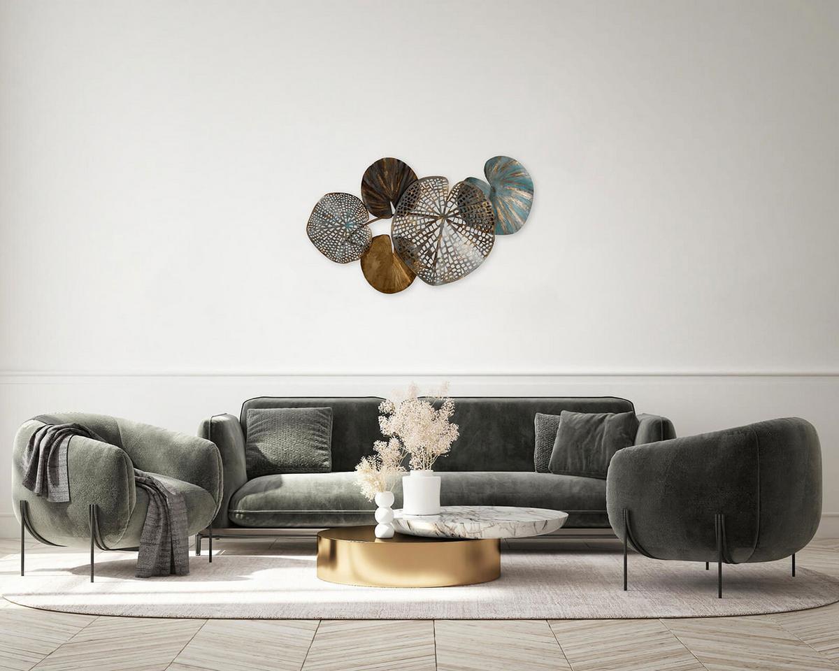 WANDDEKO Grün 100/60 cm - Grün, Metall (2.5/60/4cm) - KUNSTLOFT
