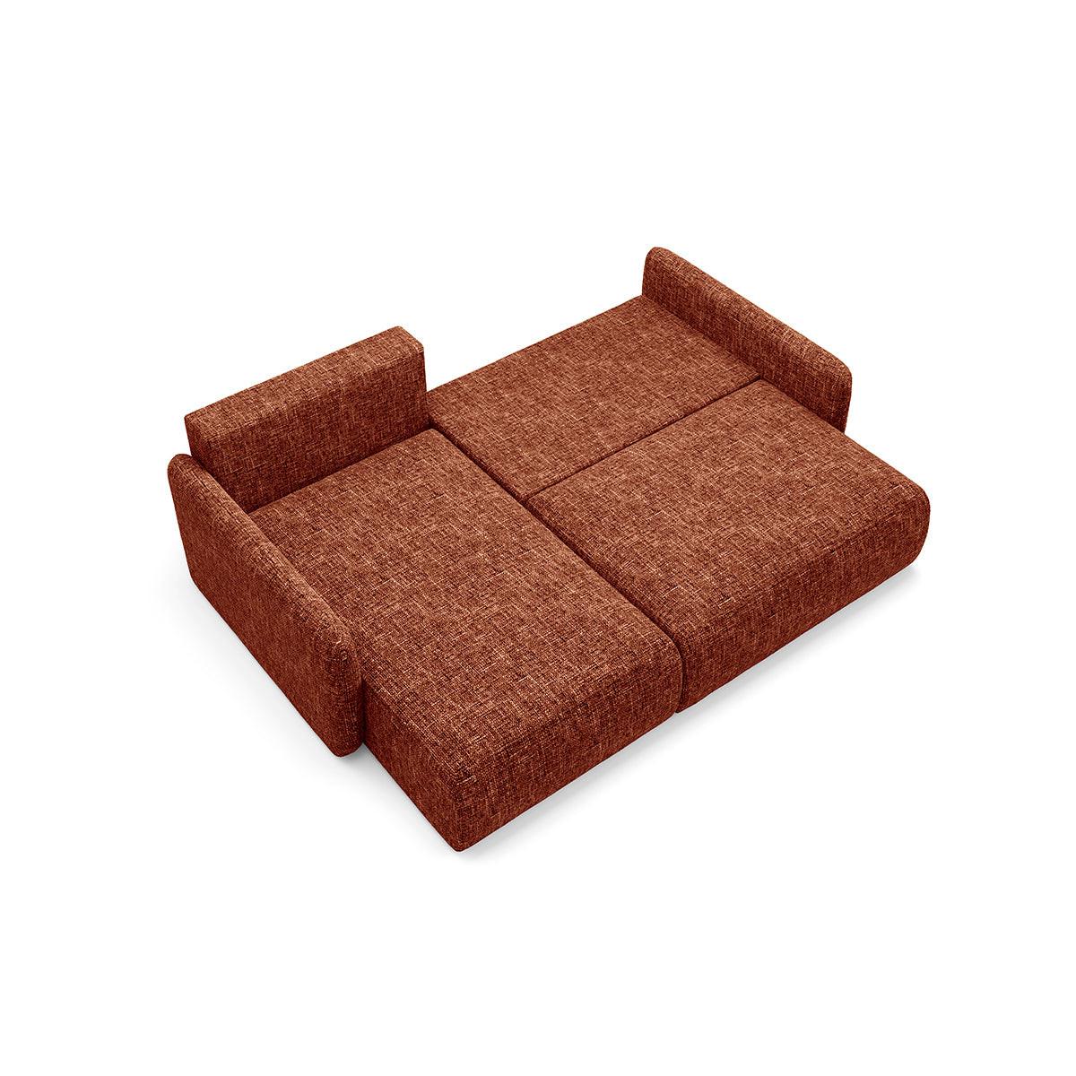 ECKSOFA Lazare 3 Sitzplätze Terracotta - Orange, Holz (217/148cm) - Petits-meubles