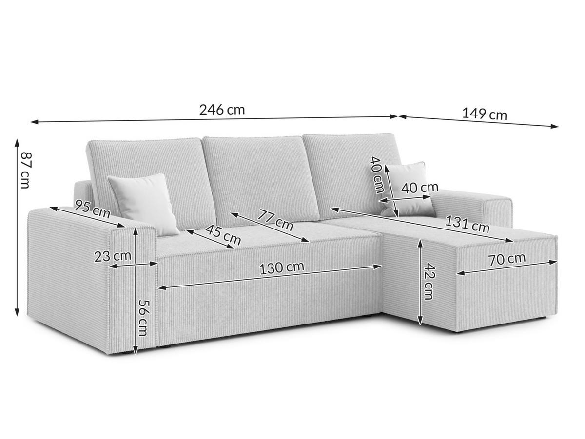 ECKSOFA L Form Talaton Beige 246/149/87 cm – mit Schlaffunktion und Bettkasten - Beige/Schwarz, Kunststoff/Textil (246/149cm) - AX Living