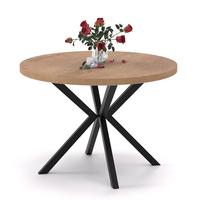AUSZIEHTISCH MILTON 120-196/76 cm mit Metallgestell, Schwarz / Lefkas-Eiche - Schwarz/Eiche San Remo, Holzwerkstoff/Metall (120/120/76cm) - Idohome