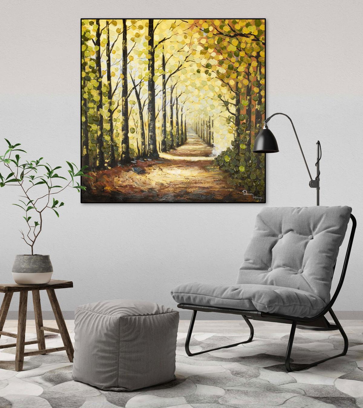 ACRYLBILD HANDGEMALT 80/80 cm - Braun/Grün, Holz/Textil (80/80cm) - KUNSTLOFT